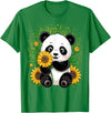 Panda Lover Gift Co. Panda Bear with Sunflowers, Panda Bear T-Shirt - Kelly Green