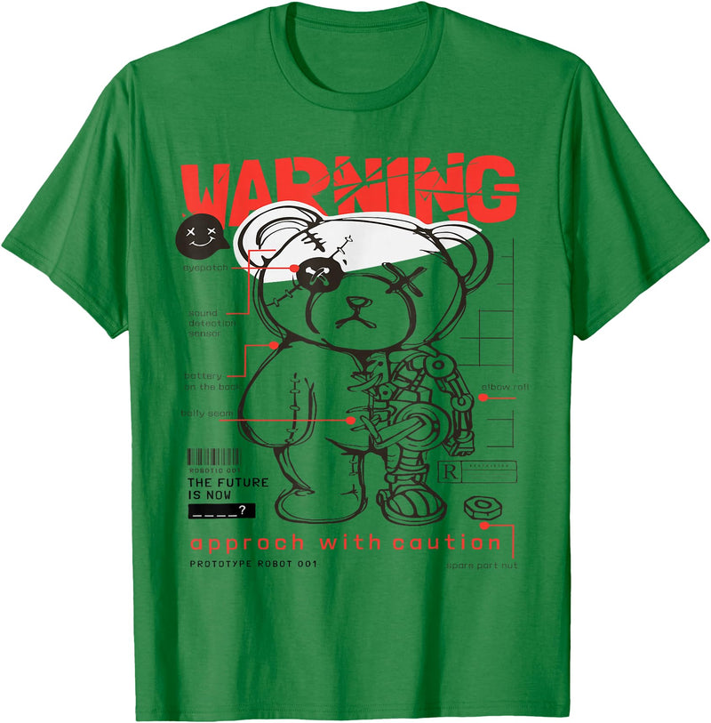 Prototype Robot Teddy Bear Funny T-Shirt - Kelly Green