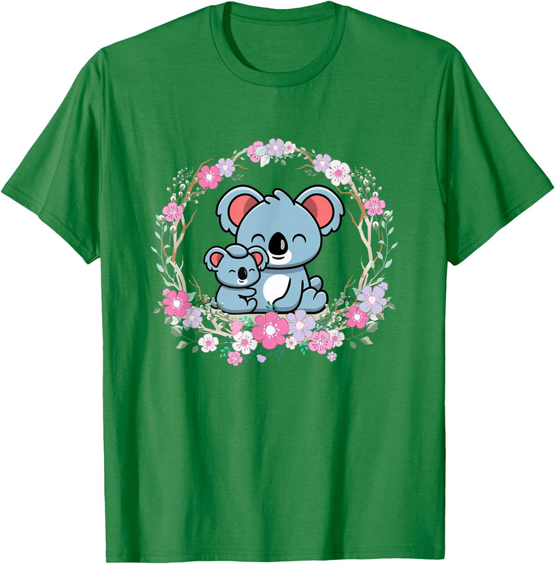Cute Koala Mama Bear and Baby Mothers Day Apparel Mother's Day koala Mom and Baby Koala T-Shirt - Kelly Green