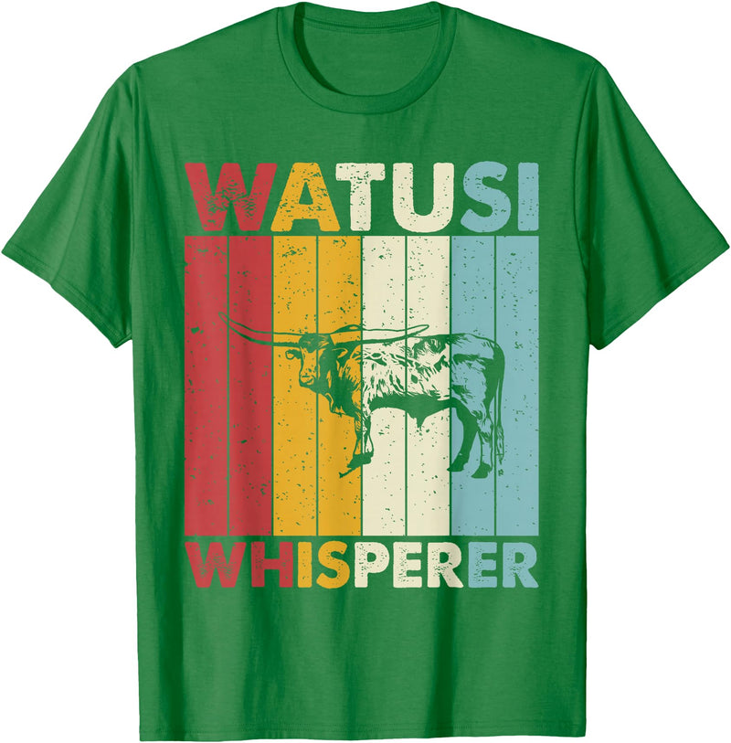 Watusi Gift for Men, Women & Kids Cattle Dad Mom Cow Whisperer - Farmer Breeder Watusi T-Shirt - Kelly Green