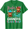 Reveal Party Highland Cow Bull or Heifer Grandpa Loves You Highland Cow Lover T-Shirt - Kelly Green