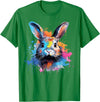 Colorful Cute Netherland Dwarf Rabbit Lover Splash Art T-Shirt in Kelly Green