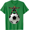Behrbones Clothing Bear Goalie On Soccer Ball - by Behrbones T-Shirt - Kelly Green