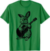 Bunny Playing Acoustic Guitar Easter Rabbit Women, Men, Kids T-Shirt in Kelly Green