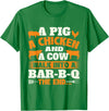 Funny BBQ Shirts A Pig A Chicken And A Cow - Grilling BBQ Lover Barbecue T-Shirt - Kelly Green