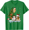 zainjr Christmas Christmas Guinea Pig Pajama xmas santa hat tree kids girls T-Shirt - Kelly Green