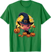 Pig Halloween Costumes Spooky Pig Witch Halloween T-Shirt - Kelly Green