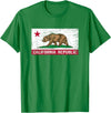 Graphic Club Inc. California Republic Flag - CA - Distressed Design - Classic T-Shirt - Kelly Green