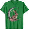 Vintage Bunny on the Moon Cute Goth Easter Rabbit T-Shirt in Kelly Green