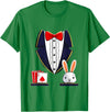 Magician Tuxedo with Cards and Rabbit T-Shirt in Kelly Green
