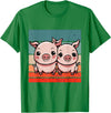 Cute Sibling Baby Little Pink Pig Sister Animal Pig Lovers T-Shirt - Kelly Green
