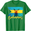 Swimming Pig Bahamas Beach Trips Bahamas Swimming Pig Flag Beach Caribbean Summer Vacation T-Shirt - Kelly Green