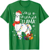 Funny Fa La La Llama Christmas Shirt FA La La Llama Christmas Funny Lllama Lover Xmas Pajamas T-Shirt - Kelly Green