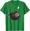 click here for better realistic Animals tees realistic Anglerfish Creatures Deep Sea Monster Angler Fish T-Shirt - Kelly Green