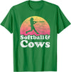 Softball and Cows Apparel Co Softball and Cows Women or Girls Cow T-Shirt - Kelly Green