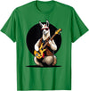 Music Lovers Alpaca Llama playing Guitar Llama playing Electric Guitar, Llama Guitarist T-Shirt - Kelly Green