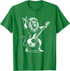 Funny Guitar Lion Lovers Costume for Guitarist Rock n Roll Lion Playing Guitar Funny Men Women Lion T-Shirt - Kelly Green