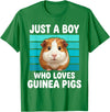 Cute Guinea Pig Stuff Accessories & Gifts Just a Boy Who Loves Guinea Pig Funny Guinea Pig Kids Boys T-Shirt - Kelly Green