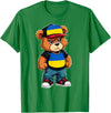 Ukrainian Teddy Bear Breakdance Rapper Ukrainian Flag Teddy Bear Ukraine Hip Hop T-Shirt - Kelly Green