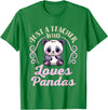 Cute Teacher Panda Bear Animal Lover Gifts Just a Teacher Who Loves Pandas Panda Lover Back to School T-Shirt - Kelly Green