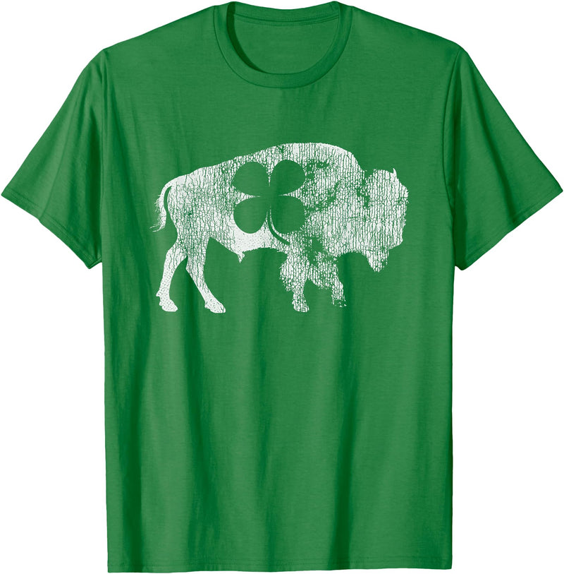 Buffalo Shamrock St Patricks Day -01 Buffalo Shamrock St. Patrick's Day Irish Saint Paddy's Bison T-Shirt - Kelly Green
