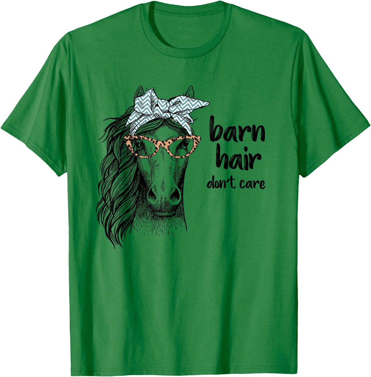 Girl Horse Shirts by Southerngal Cute Horse Love Girl Shirt Barn Hair Don't Care Cowgirl Gift T-Shirt - Kelly Green