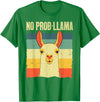 Funny Llama Gift Llama Lover Accessories & Stuff Cool Llama for Men Women No Prob Llama Alpaca Farming Animal T-Shirt - Kelly Green