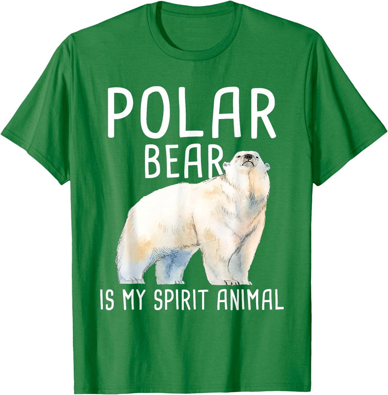 Funny Polar Bear Shirts Polar Bear is My Ghost Animal - Wildlife Lover Zookeeper T-Shirt - Kelly Green