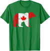 Happy Canada Day Polar Bear Flag Retro Tees Co Happy Canada Day Funny Canadian Polar Bear Animal Flag Retro T-Shirt - Kelly Green