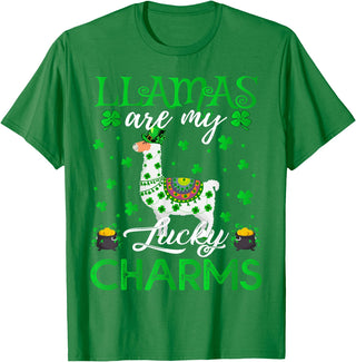 Llama St. Patrick's Day Gifts Llamas Are My Lucky Charms St. Patrick's Day T-Shirt - Kelly Green