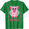 Cupid Animals x Valentine's Day Cupig - Cute Pig Lover Cupid Pun T-Shirt - Kelly Green