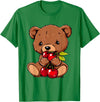 Cute Cherry Animals Cherry Bear Cute Bear Nature Cherry Fruit Artwork Wildlife T-Shirt - Kelly Green