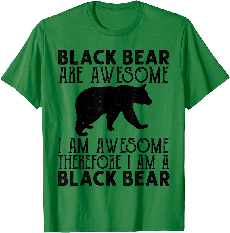 Cool American Black Bear Lovers gifts costume Black Bear Tee Funny American Bear Lover Animal T-Shirt - Kelly Green