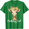 Zoo Animal Matching Birthday Girl Party Outfits Giraffe Birthday Girl Outfit for Wife Zoo Birthday Party T-Shirt - Kelly Green