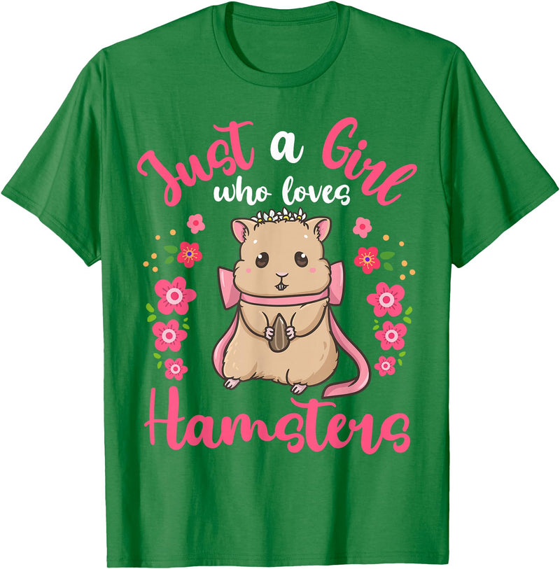 Hamster Just a Girl Who Loves Hamsters T-Shirt - Kelly Green