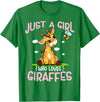 Funny Giraffe Gifts & Designs Just A Girl Who Loves Giraffes Cute Baby Giraffe T-Shirt - Kelly Green