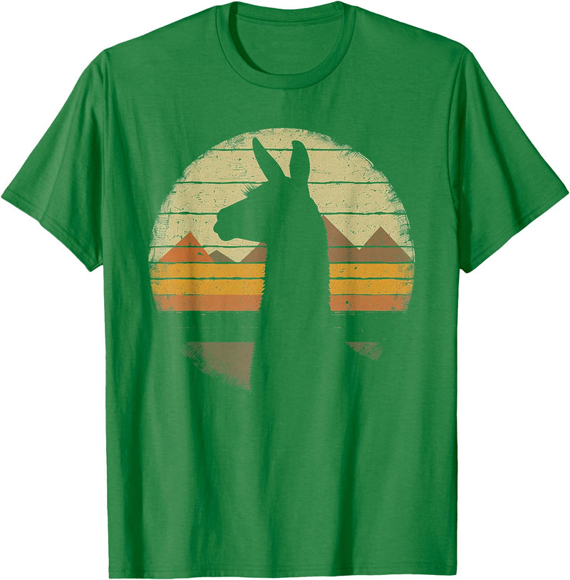 Llama Alpaca - Retro 70s 80s - Birthday Llama Alpaca - Retro 70s 80s Graphic Vintage Men Women T-Shirt - Kelly Green