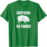 Pig Gifts for Men Women Boys Girls Toddlers by RJ - Unisex Adults Black Cotton 65% Polyester 35% Modern Animal Print Crew Neck Short Sleeve T-Shirt - Small - Office, Work - Casual - 1 Count - Kelly Green