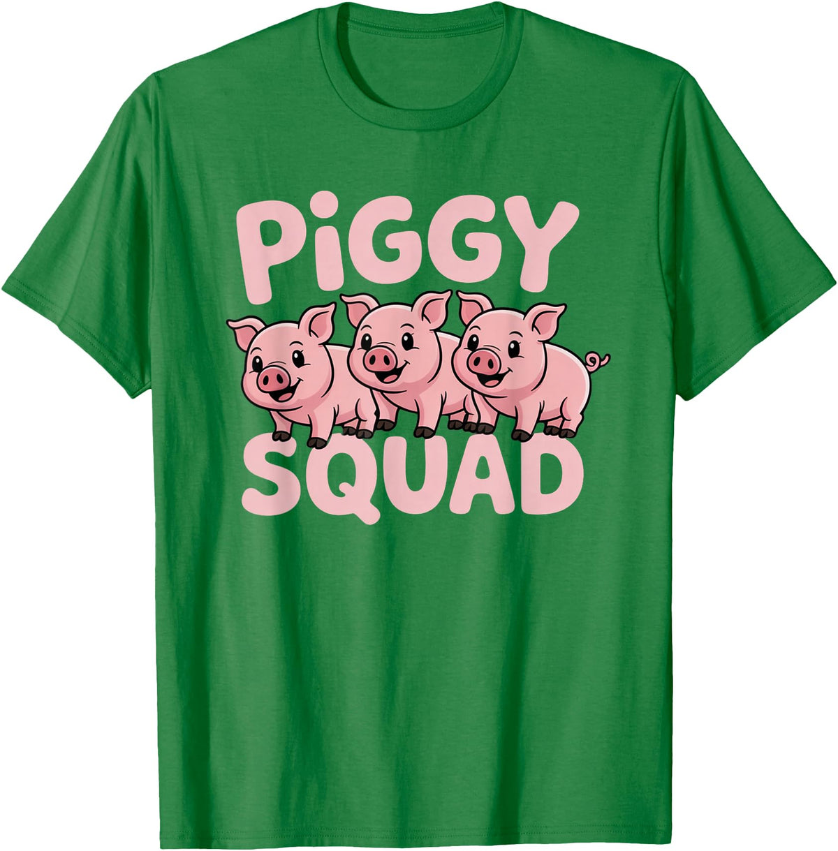 Piggy Squad - Matching Outfit Pig Lover Design T-Shirt - Kelly Green