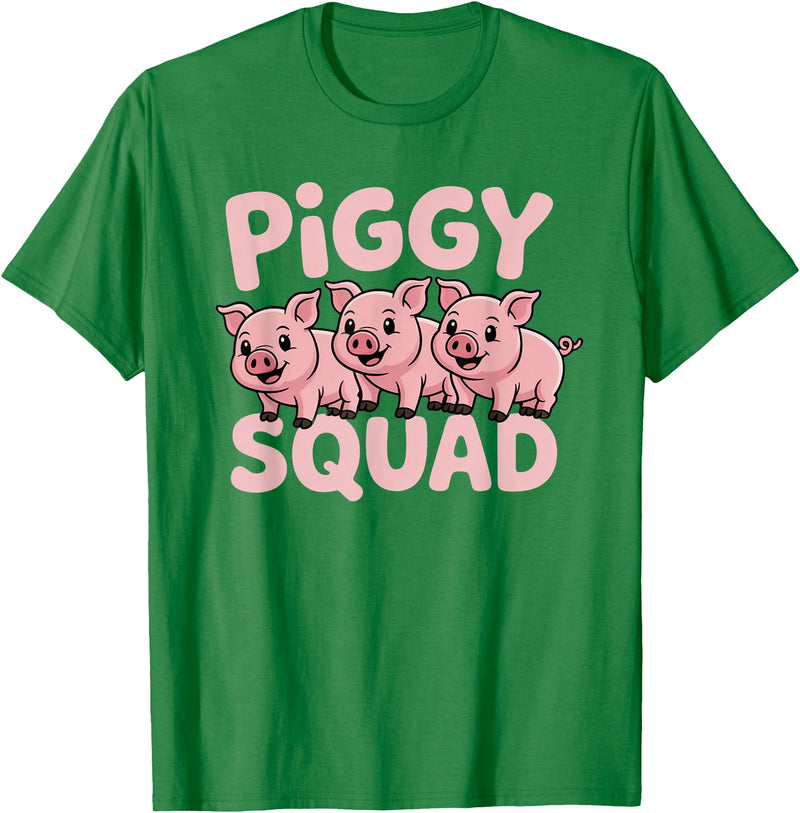Piggy Squad - Matching Outfit Pig Lover Design T-Shirt - Kelly Green
