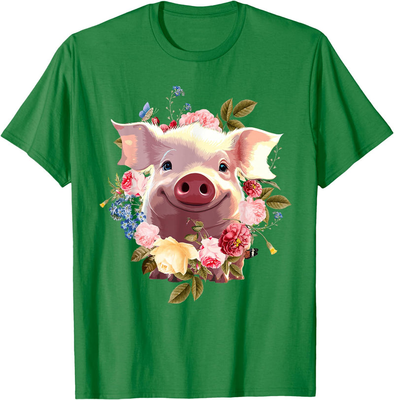 Pig Gift Pig Lover Stuff & Pig Novelty Accessories Cute Pig Lover Art For Women Girls Unique Piggy Pig Related T-Shirt - Kelly Green