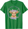 Unique Highland Cow Gifts Girls Cute Baby Highland Cow Design Purple Flowers Farm Toddler T-Shirt - Kelly Green
