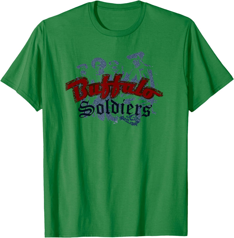 Gene Brown - drawn2themusic Buffalo Soldiers Top T-Shirt - Kelly Green