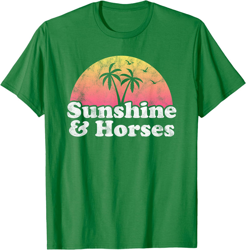 Sunshine and Animals Co Horse Gift - Sunshine and Horses T-Shirt - Kelly Green