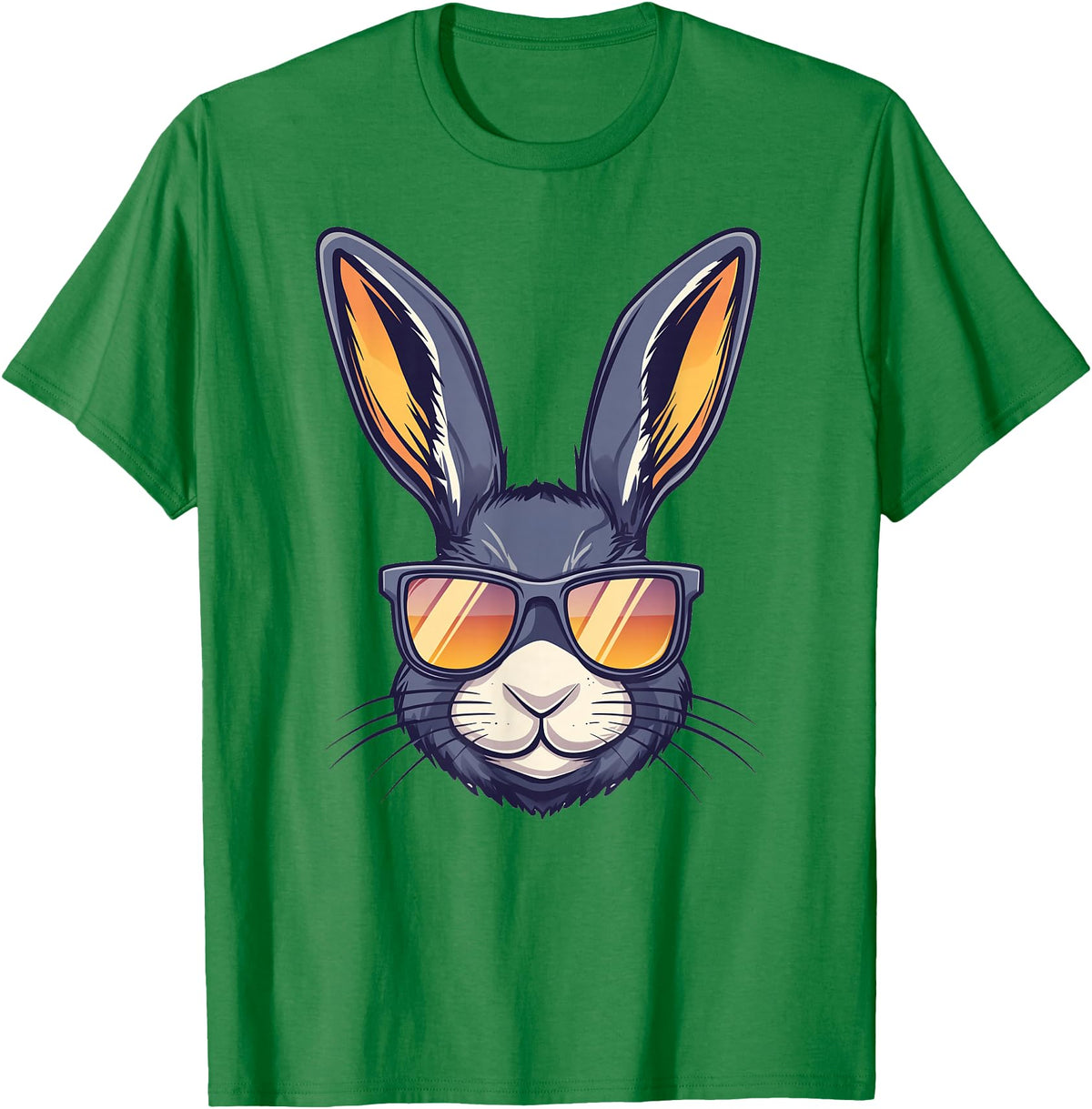 Bunny Rabbit Wearing Sunglasses Easter Funny Graphic T-Shirt in Kelly Green