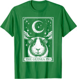 Retro Guinea Pig Lover The Moon Halloween Tarot Card Vintage Crescent Moon Guinea Pig Mom Pet Lovers T-Shirt - Kelly Green
