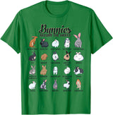Rabbits in the World - Rabbit Breeds T-Shirt in Kelly Green