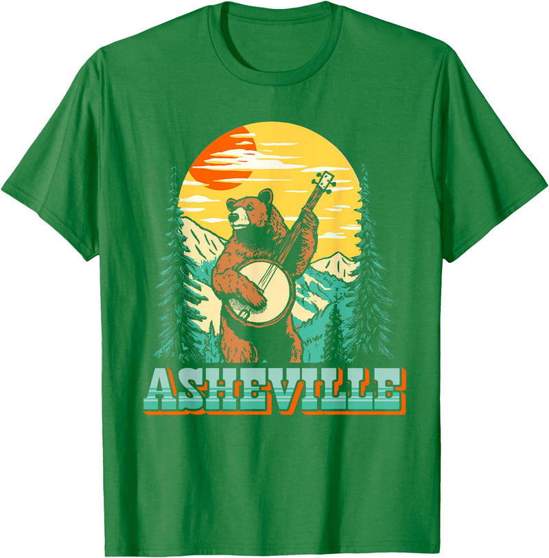 The Thrift Garage Asheville North Carolina Banjo Bear Vintage Nature T-Shirt - Kelly Green