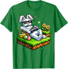 Bunny Happy Easter Day Egg Video Game Gift Men Boy Kid Gamer T-Shirt in Kelly Green