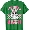 Bunny Rabbit 67 Six Seven Bruh 6 7 Happy Easter Women Girls T-Shirt in Kelly Green